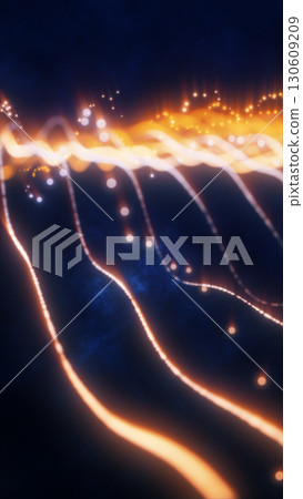 Flowing abstract streams of orange and white glowing cosmic light waves Flowing abstract streams of orange and white glowing cosmic light waves 130609209