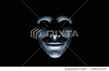 White face mask on dark background. halloween theme 130610234