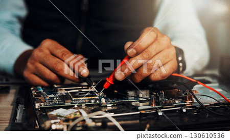Information technology hands, circuit board soldering or man repair hardware motherboard, electronics or semiconductor. CPU system maintenance, service industry or IT worker fix microchip in tech lab Information technology hands, circuit board soldering or man repair hardware motherboard, electronics or semiconductor. CPU system maintenance, service industry or IT worker fix microchip in tech lab 130610536