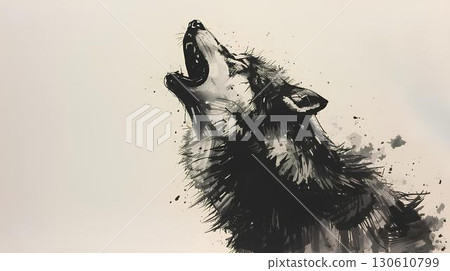 狼畫筆畫風格 130610799