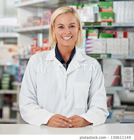 Pharmacist, happy portrait and medical pharmacy worker ready, confident and proud service in drug store. Kind doctor, professional trust and healthcare counter for wellness or pharmaceutical medicine Pharmacist, happy portrait and medical pharmacy worker ready, confident and proud service in drug store. Kind doctor, professional trust and healthcare counter for wellness or pharmaceutical medicine 130611149
