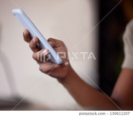 Woman, hands and typing on smartphone for connection, social media post and reading notification. Closeup female with mobile app, technology and search internet on website, digital network or contact Woman, hands and typing on smartphone for connection, social media post and reading notification. Closeup female with mobile app, technology and search internet on website, digital network or contact 130611207