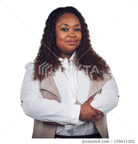 Black woman, portrait and proud business owner in studio with attitude, ambition and white background. Face, black business and lady manager empowered, assertive and mindset while standing isolated Black woman, portrait and proud business owner in studio with attitude, ambition and white background. Face, black business and lady manager empowered, assertive and mindset while standing isolated 130611302