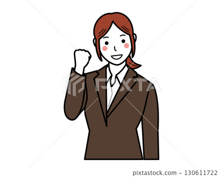 Brown suit. Woman pumping her fist. Part 2 Brown suit. Woman pumping her fist. Part 2 130611722