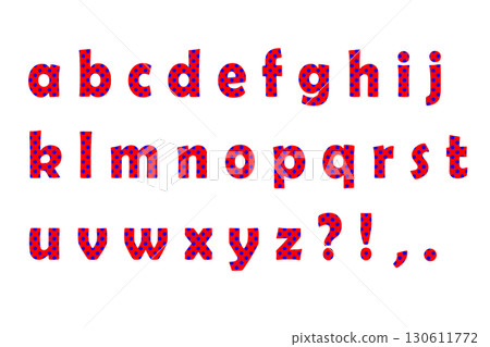 字母 3 字母小寫點紅色藍色 字母 3 字母小寫點紅色藍色 130611772
