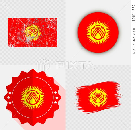 Kyrgyzstan National Flag Icon Collection. 130611782