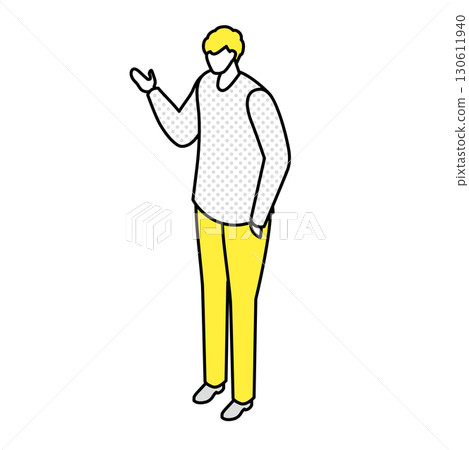 Illustration of a man giving an explanation 130611940