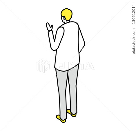 A man from behind (simple character illustration) 130612014