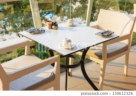 Summer resort hotel restaurant 130612326
