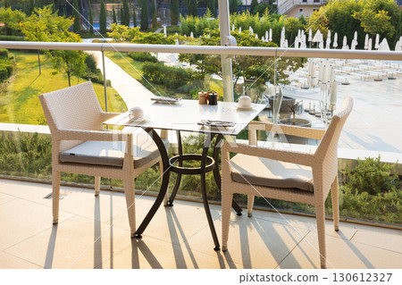 Summer resort hotel restaurant 130612327