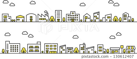 房屋、商店、建築、建築城市景觀圖標 130612407