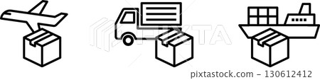 Shopping icon air mail line drawing 130612412