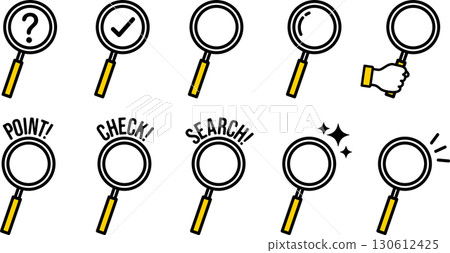Magnifying glass icon set color 130612425