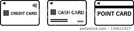 卡片圖示插圖:信用卡、現金卡、積分卡 卡片圖示插圖:信用卡、現金卡、積分卡 130612427