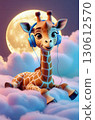 a giraffe under the moon 130612570