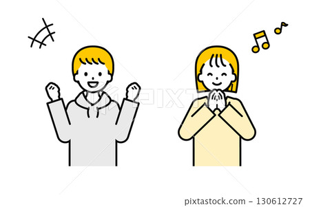 Simple casual clothes children boys and girls_happy 130612727