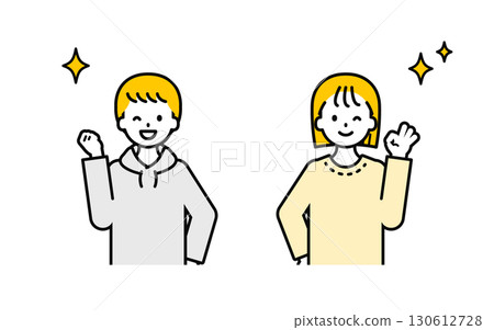 Simple casual clothes children boys and girls_happy 130612728