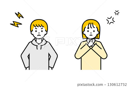 Simple casual clothes children boys and girls _ angry 130612732