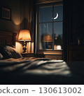 Bedside lamp and night view by the window 130613002