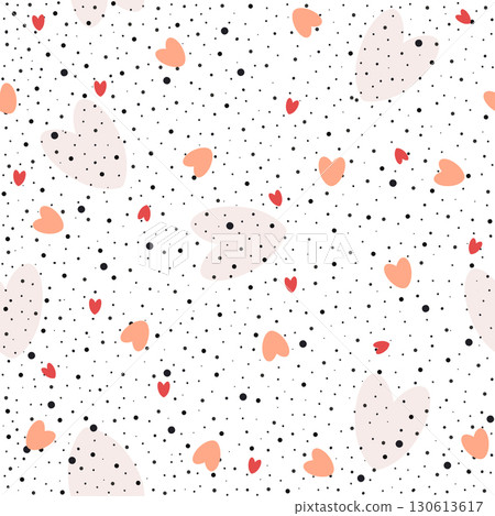 romantic seamless pattern with hearts and dots romantic seamless pattern with hearts and dots 130613617