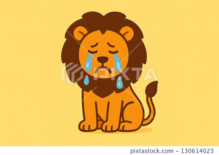 "AI-generated image" shows a tearful lion expressing sad emotions 130614023