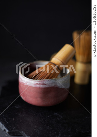 Tea bowl ceramic on dark background. Tea bowl ceramic on dark background. 130616255