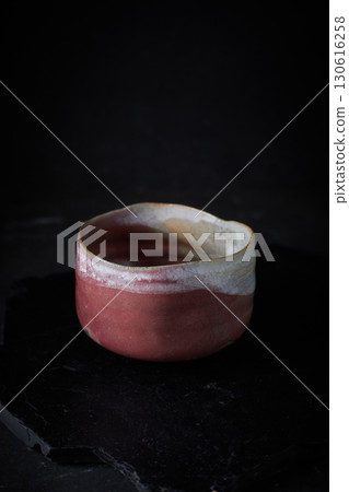Tea bowl ceramic on dark background. Tea bowl ceramic on dark background. 130616258
