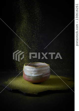 Tea bowl ceramic on dark background. Tea bowl ceramic on dark background. 130616261