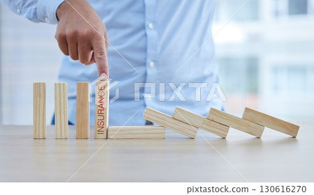 Blocks, insurance for business and security for finance, stock market crash and accidents coverage. Insured, investment management or protection for real estate, family and loss of life or bankruptcy 130616270