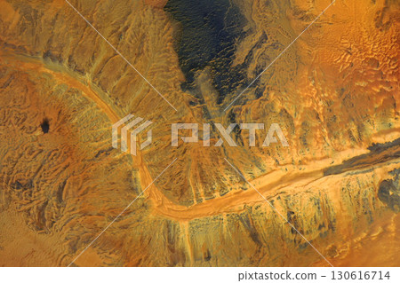 Aerial view of copper mining residuals in decanting lake Aerial view of copper mining residuals in decanting lake 130616714