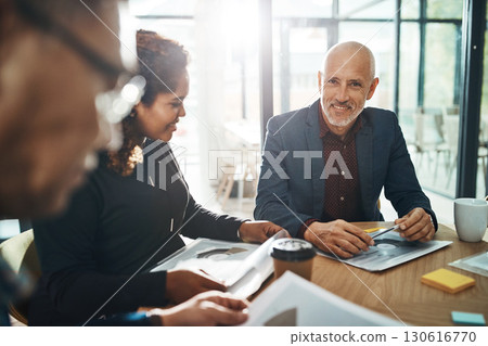 Meeting, finance and planning of senior man with leadership, teamwork and group discussion for collaboration. Real business, financial and accounting person, boss or people with success and paperwork Meeting, finance and planning of senior man with leadership, teamwork and group discussion for collaboration. Real business, financial and accounting person, boss or people with success and paperwork 130616770