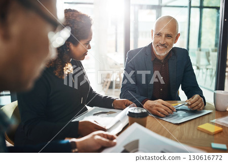 Business meeting, team and planning in office for strategy discussion, vision or success. Happy corporate group, woman and businessman for collaboration at financial agency for goal, target or budget Business meeting, team and planning in office for strategy discussion, vision or success. Happy corporate group, woman and businessman for collaboration at financial agency for goal, target or budget 130616772
