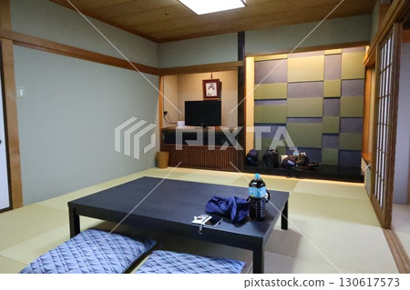 Japanese-style room with a tea table 130617573
