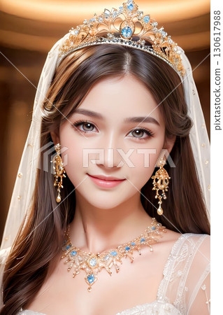 戴著頭飾的年輕女模特 戴著頭飾的年輕女模特 130617988