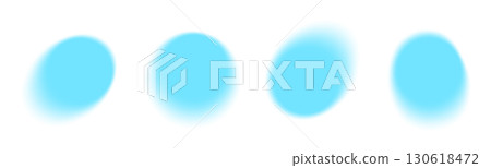 Dreamy y2k circle set with aura glow and soft blur shape effects in blue color for retro aesthetics. Round forms with gradient edges and ethereal transitions. Minimalist elements for web interfaces 130618472