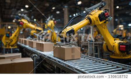 Realistic photo of AI monitoring production quality in factory 130618732
