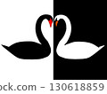 Simple black and white swans 130618859
