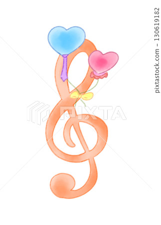 Musical notes with heart balloons Musical notes with heart balloons 130619182