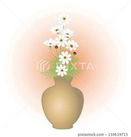 Illustration of cosmos in a vase Illustration of cosmos in a vase 130619715