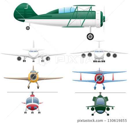 airplane and helicopter cartoon stock vector illustration isolated on white background 130619855