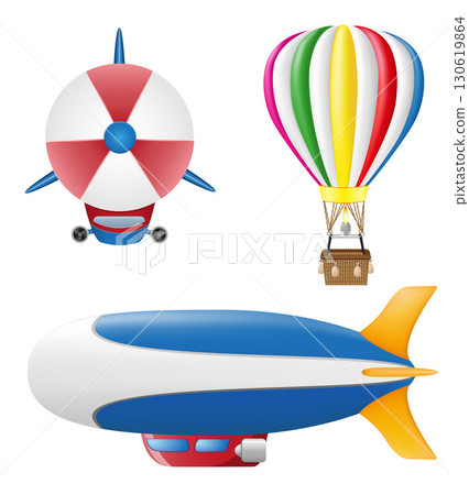obsolete old retro aircraft airship zeppelin and hot air balloon cartoon stock vector illustration obsolete old retro aircraft airship zeppelin and hot air balloon cartoon stock vector illustration 130619864