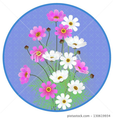Illustration of cosmos with circular background 130619934