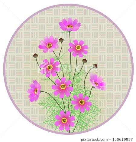 Illustration of cosmos with circular background 130619937