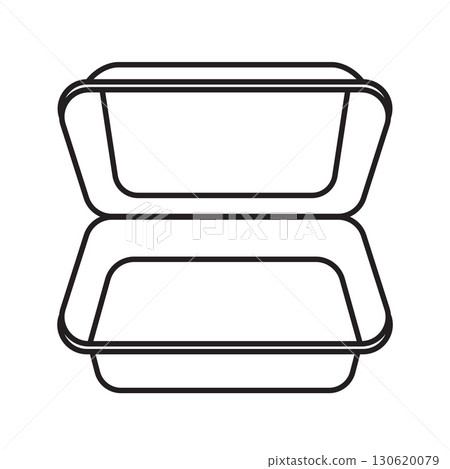 Open food disposable container. Takeout Box or Lunch Box. 130620079