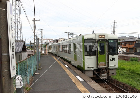 八公線木葉110系（科馬川方向）到達北藤岡站 130620100