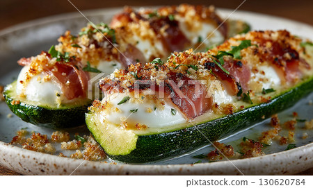 Stuffed Zucchini Boats 130620784