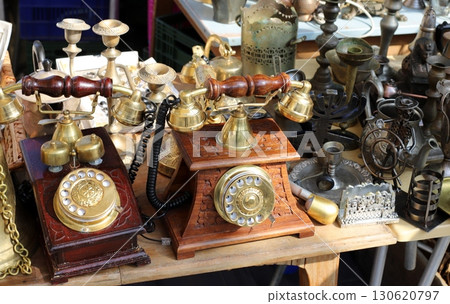 Old items and things are sold at a flea market in Tel Aviv, Israel. Old items and things are sold at a flea market in Tel Aviv, Israel. 130620797