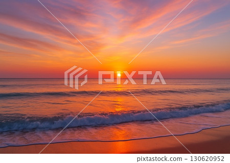 Stunning view of the sunset and sea 130620952