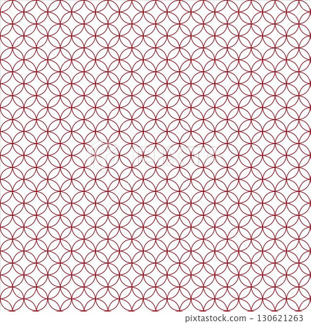 Seamless vector Pattern with traditional Chinese element For Logo And More. Red graphic line circles with transparent background 130621263