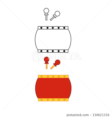China traditional drums. vector cartoon isolated illustration. China Asia New year 130621316